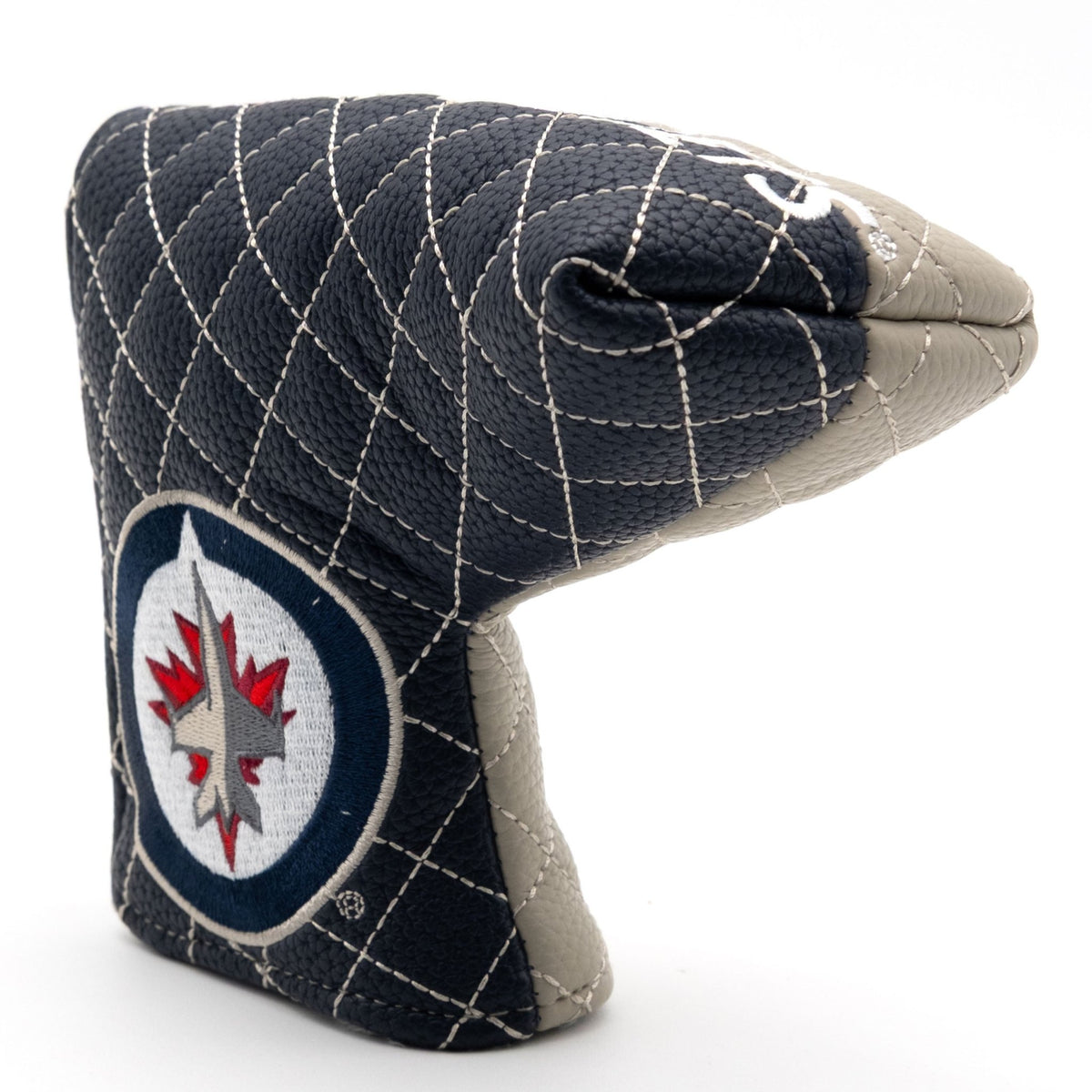 Winnipeg Jets split blade putter quilted golf headcover alternate view