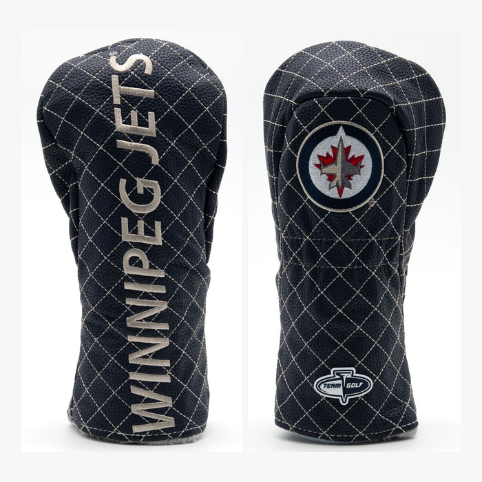 Winnipeg Jets Solid Quilted Fairway Headcover, front and back views