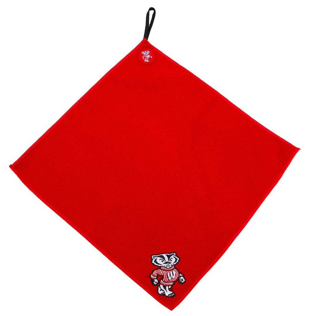 Wisconsin Badgers NCAA Magnetic Embroidered Golf Towel – 15" x 15" - Club Rehab