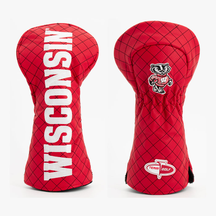 Wisconsin Badgers Solid Quilted Driver Headcover, front and back views
