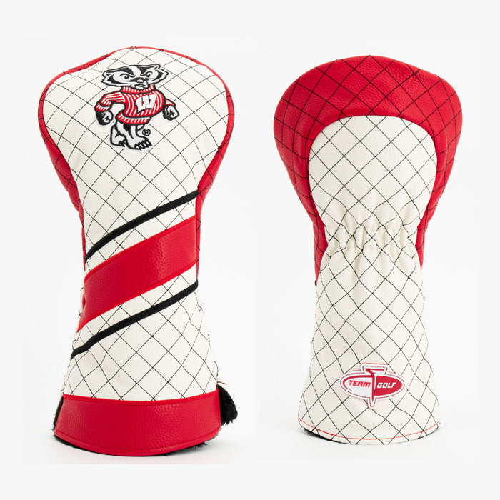 Wisconsin Badgers Striped Quilted Driver Headcover, front and back views