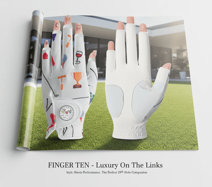 Women’s All - Weather Golf Glove with Ball Marker – Stylish Half - Finger Design - Orange S - Worn on Left Hand - Club Rehab