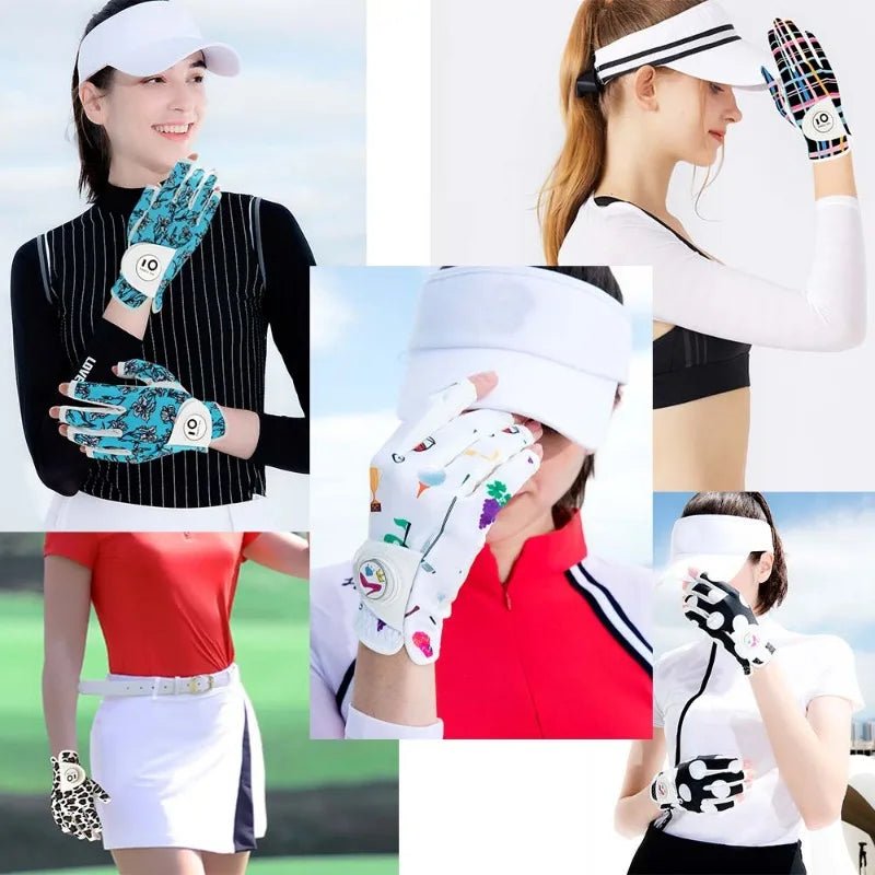 Women’s All - Weather Golf Glove with Ball Marker – Stylish Half - Finger Design - Orange S - Worn on Left Hand - Club Rehab
