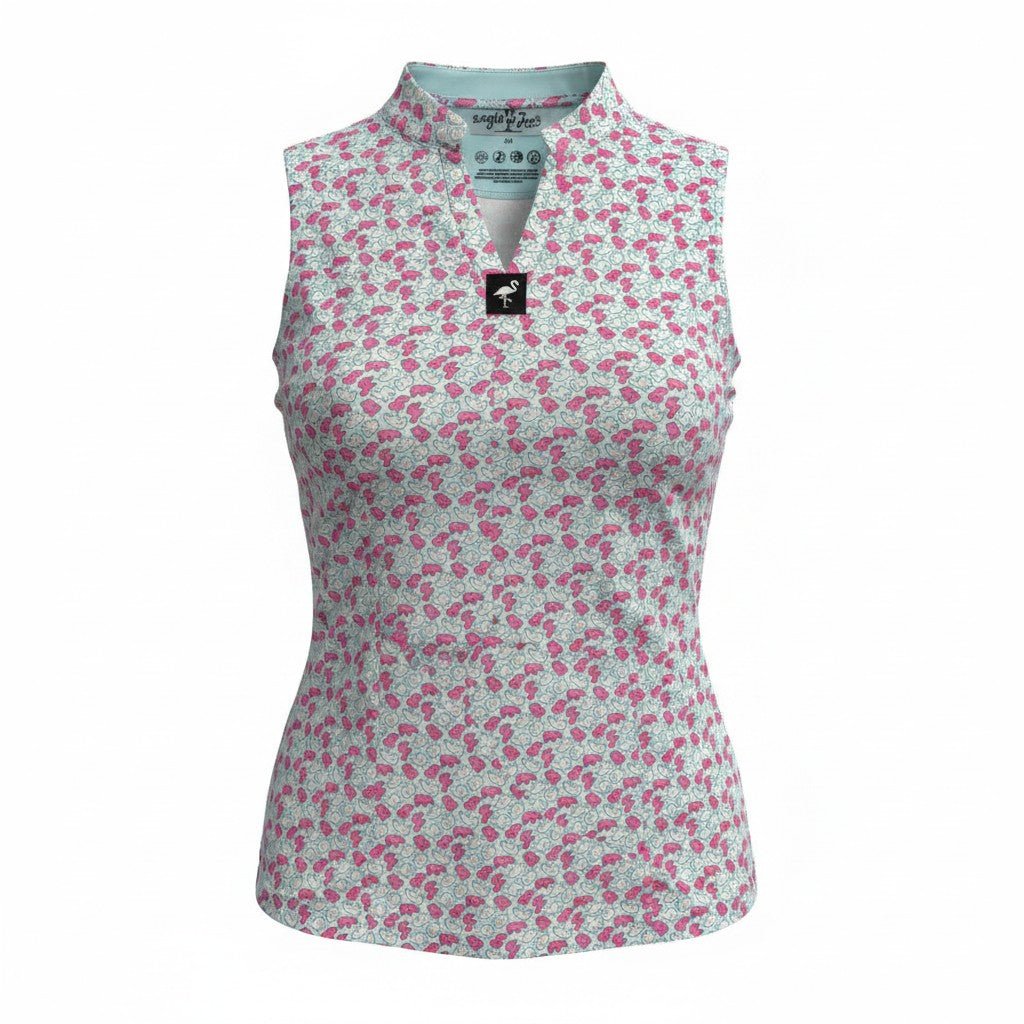 Women's Frosted Animal Cookies Sleeveless Golf Polo | Moisture-Wicking Performance Golf Top - S - Club Rehab