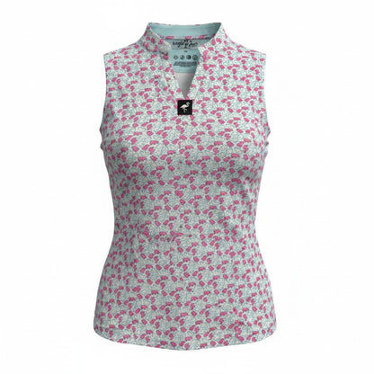 Women's Frosted Animal Cookies Sleeveless Golf Polo | Moisture-Wicking Performance Golf Top - S - Club Rehab