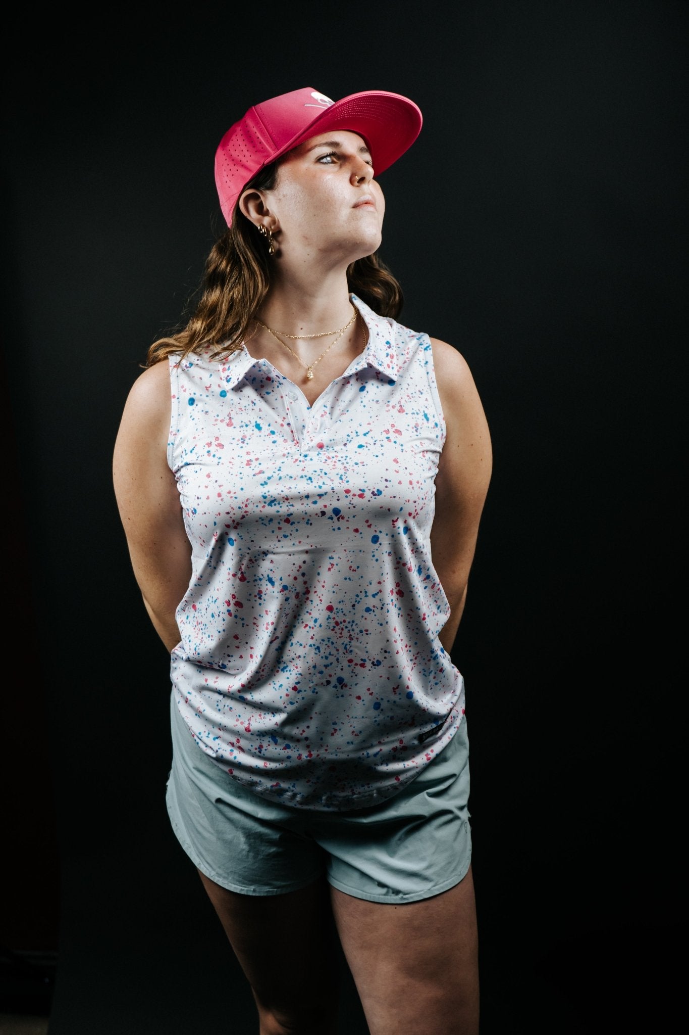 Womens White Paint Splatter Polo - XS - Club Rehab
