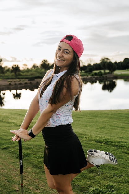 Womens White Paint Splatter Polo - XS - Club Rehab
