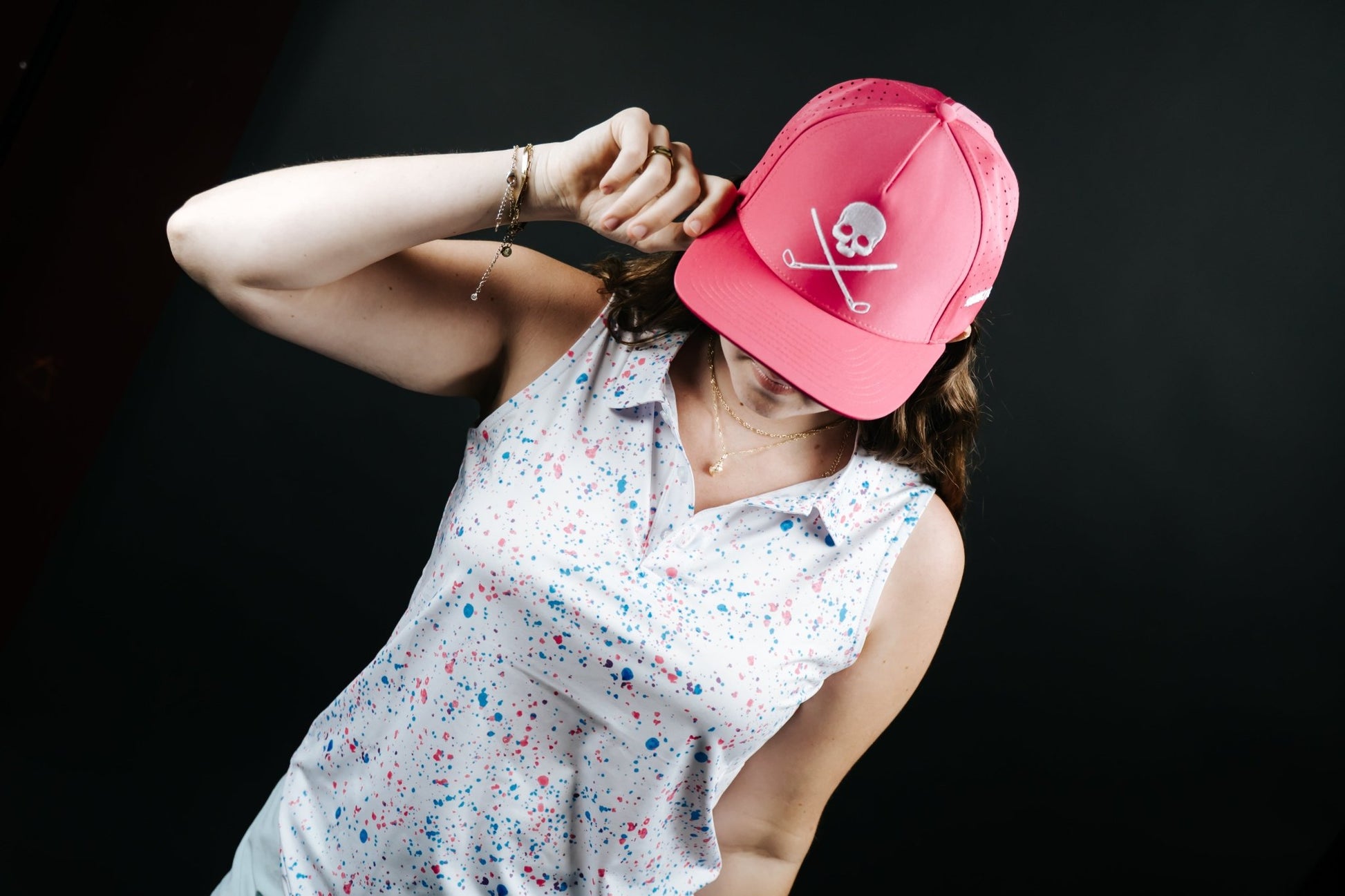 Womens White Paint Splatter Polo - XS - Club Rehab