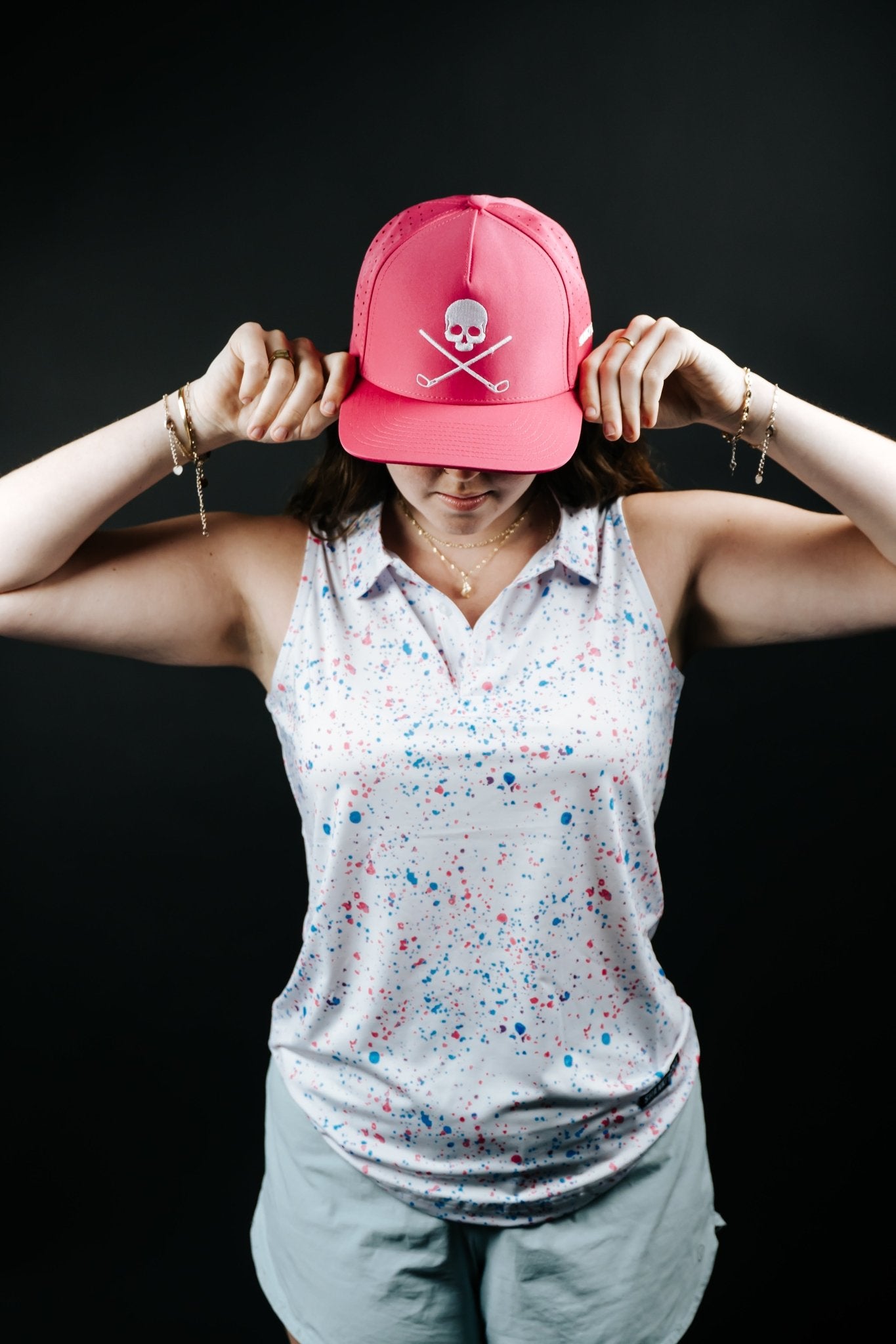 Womens White Paint Splatter Polo - XS - Club Rehab