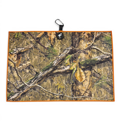 Woodland Camo Golf Towel | Premium Double - Sided Microfiber | Heavy - Duty Magnetic Towel with Carabiner Clip | 24 x 16 in - Club Rehab