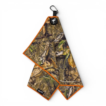 Woodland Camo Golf Towel | Premium Double - Sided Microfiber | Heavy - Duty Magnetic Towel with Carabiner Clip | 24 x 16 in - Club Rehab