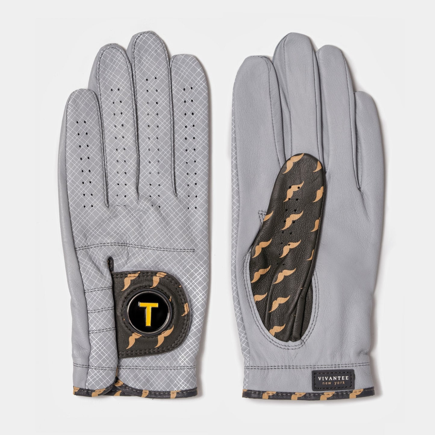 Wooly-Burg | Men's Mustache Patterned Golf Glove - LH S - Club Rehab