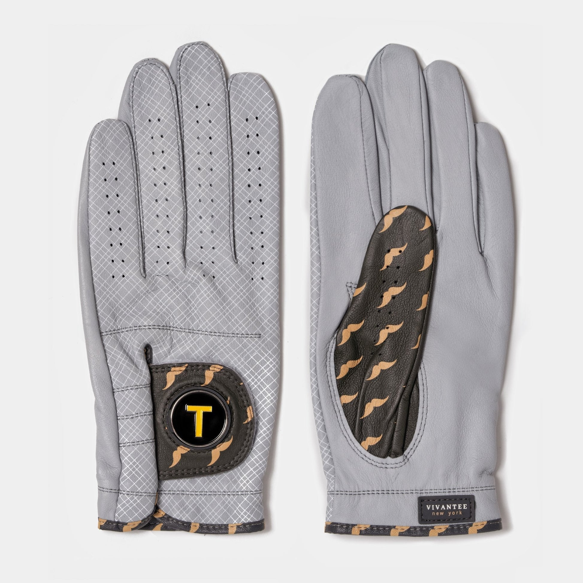 Wooly-Burg | Men's Mustache Patterned Golf Glove - LH S - Club Rehab
