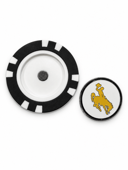 Wyoming poker chip and removable marker reverse on white