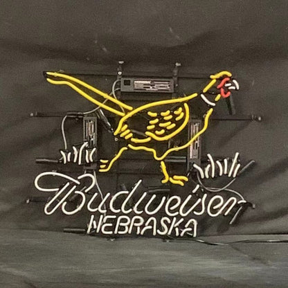 Yellow Pheasant Hunter Budweiser Nebraska Neon Sign Light - yellow - Club Rehab