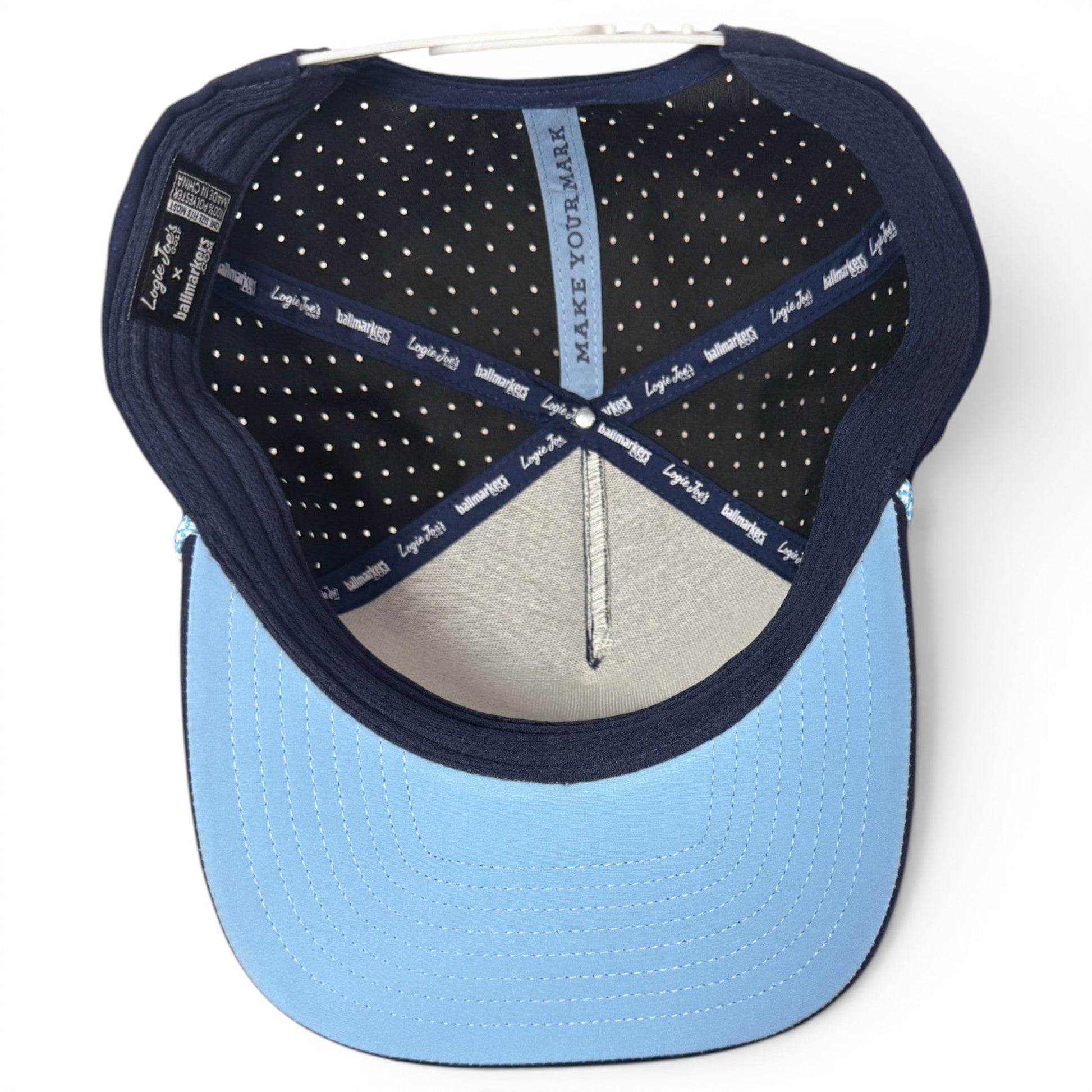 Zero Chill Yeti Golf Hat | Snapback Cap | Built-in Magnetic Ball Marker Holder + Marker Included | Adjustable Navy Abominable Snowman - Club Rehab